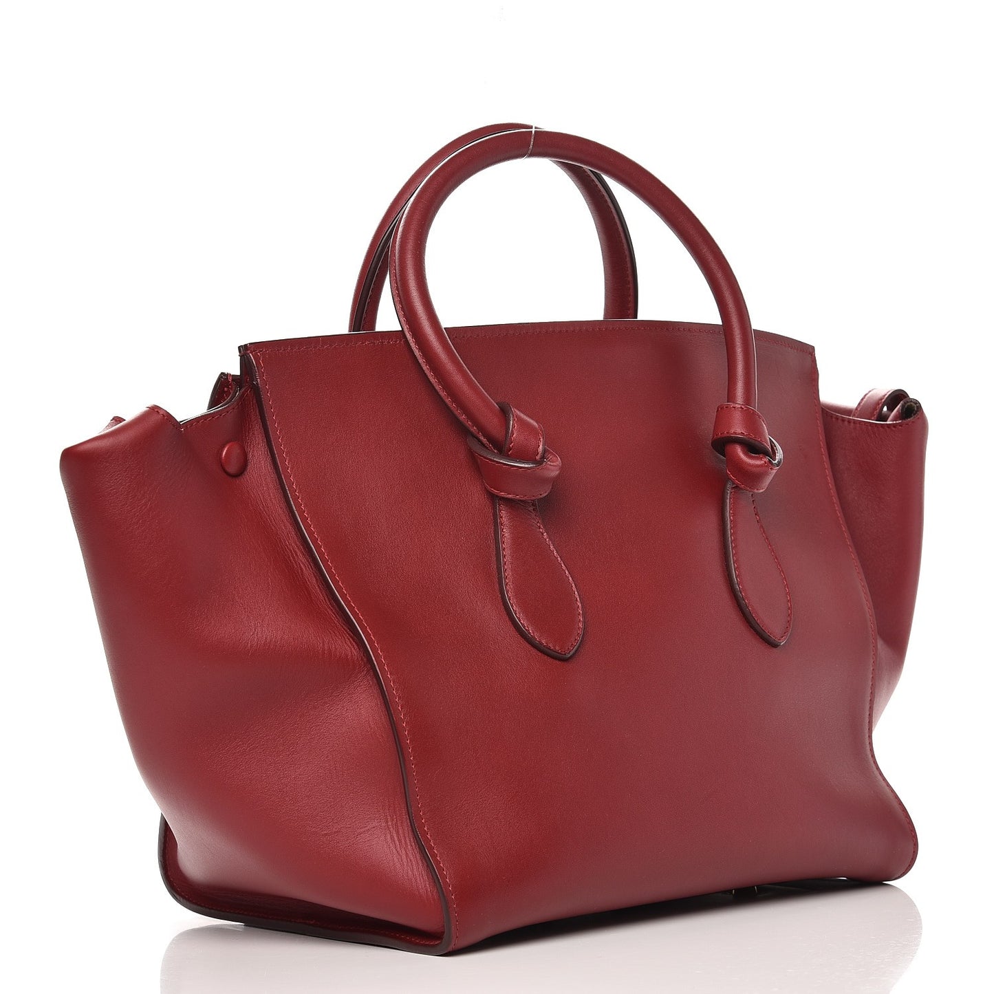 Smooth Calfskin Small Tie Knot Tote Red