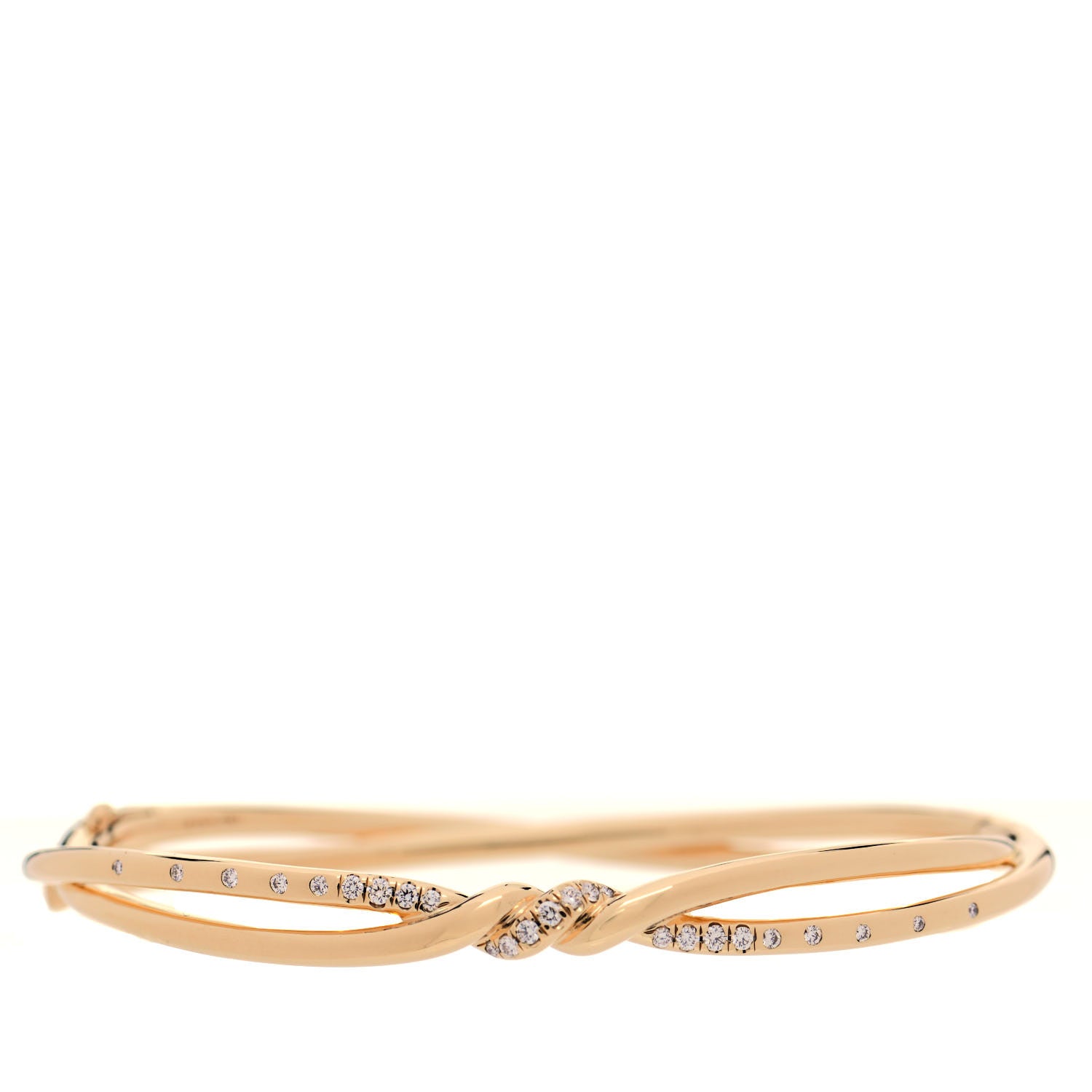David Yurman 18K Yellow Gold Diamond Continuance Center Twist Bracelet 1 of 4