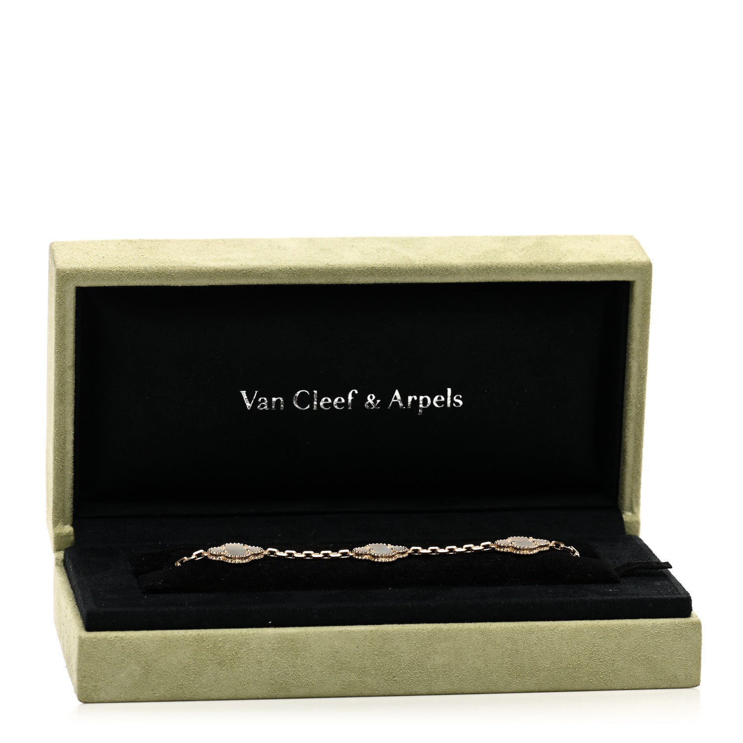 Van Cleef & Arpels 18K Yellow Gold Mother of Pearl 5 Motifs Vintage Alhambra Bracelet 4 of 4