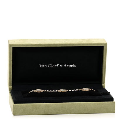 Van Cleef & Arpels 18K Yellow Gold Mother of Pearl 5 Motifs Vintage Alhambra Bracelet 4 of 4