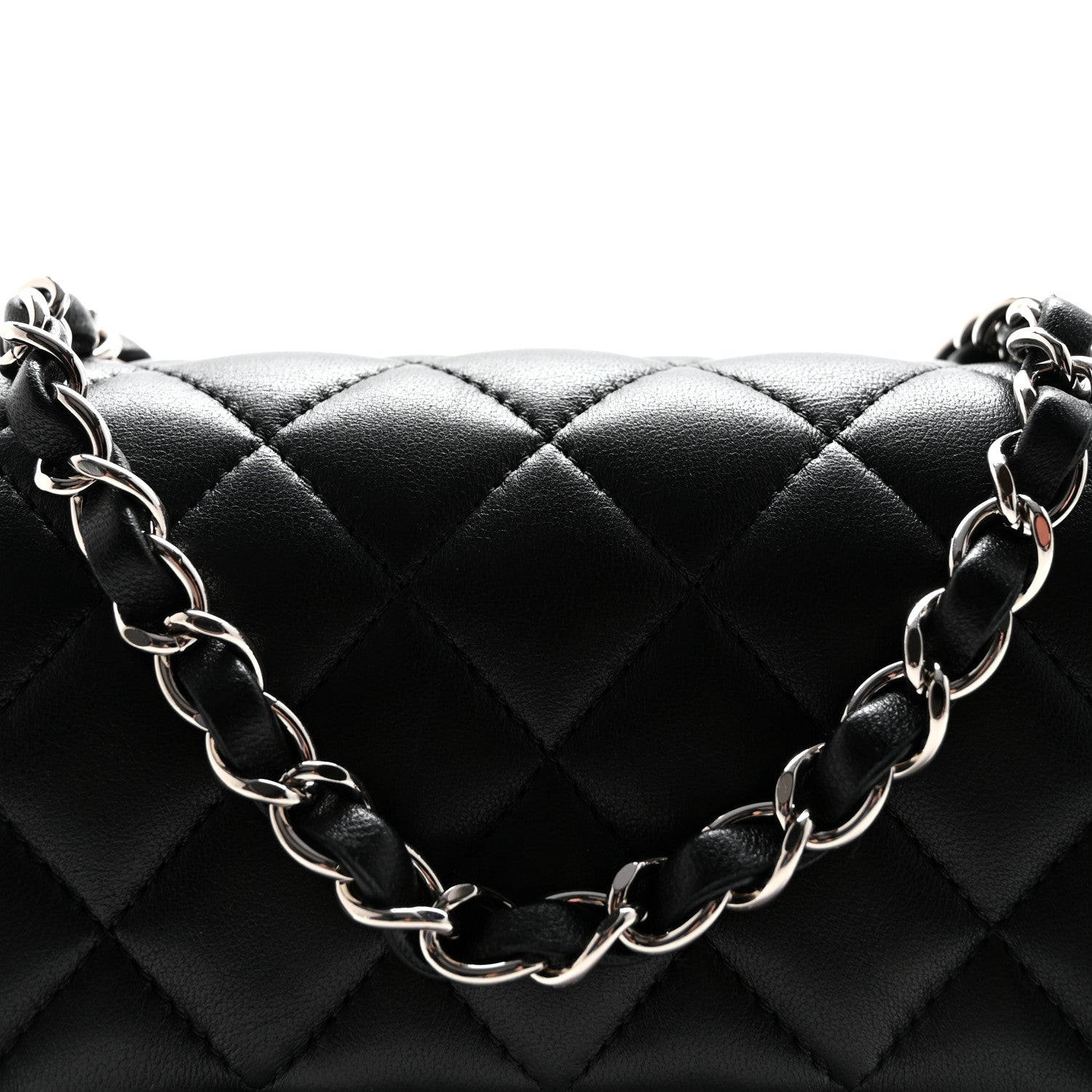 Chanel Lambskin Quilted Mini Square Flap Black 8 of 11
