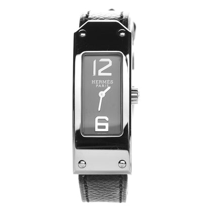 Hermes Stainless Steel Epsom 15mm Kelly II Quartz Watch Noir 1 of 9