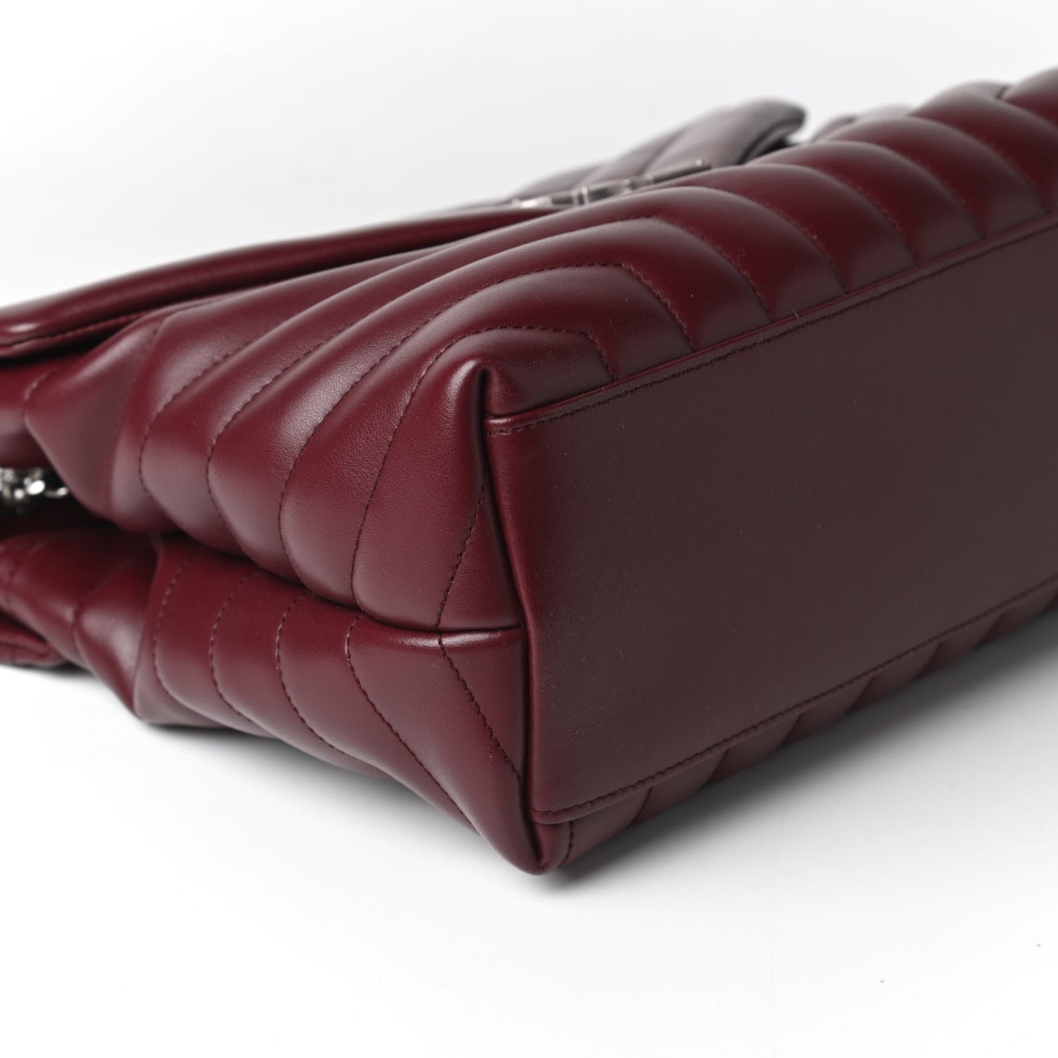 Saint Laurent Calfskin Y Quilted Monogram Medium Loulou Chain Satchel Rouge Legion 6 of 10