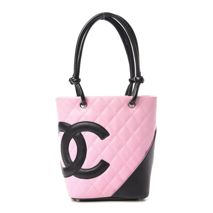 Chanel Calfskin Quilted Small Cambon Tote Pink Black 1 of 11