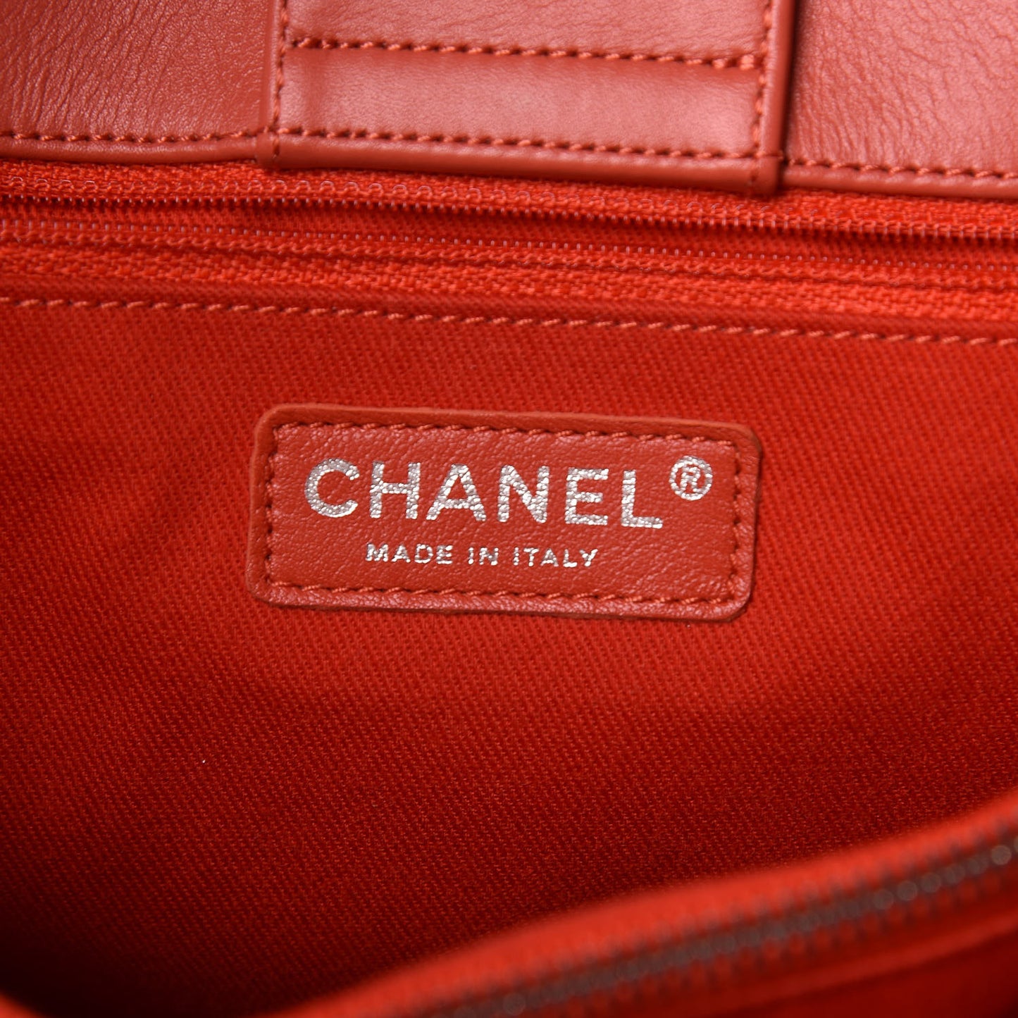 Calfskin Perforated Up In The Air Tote Red