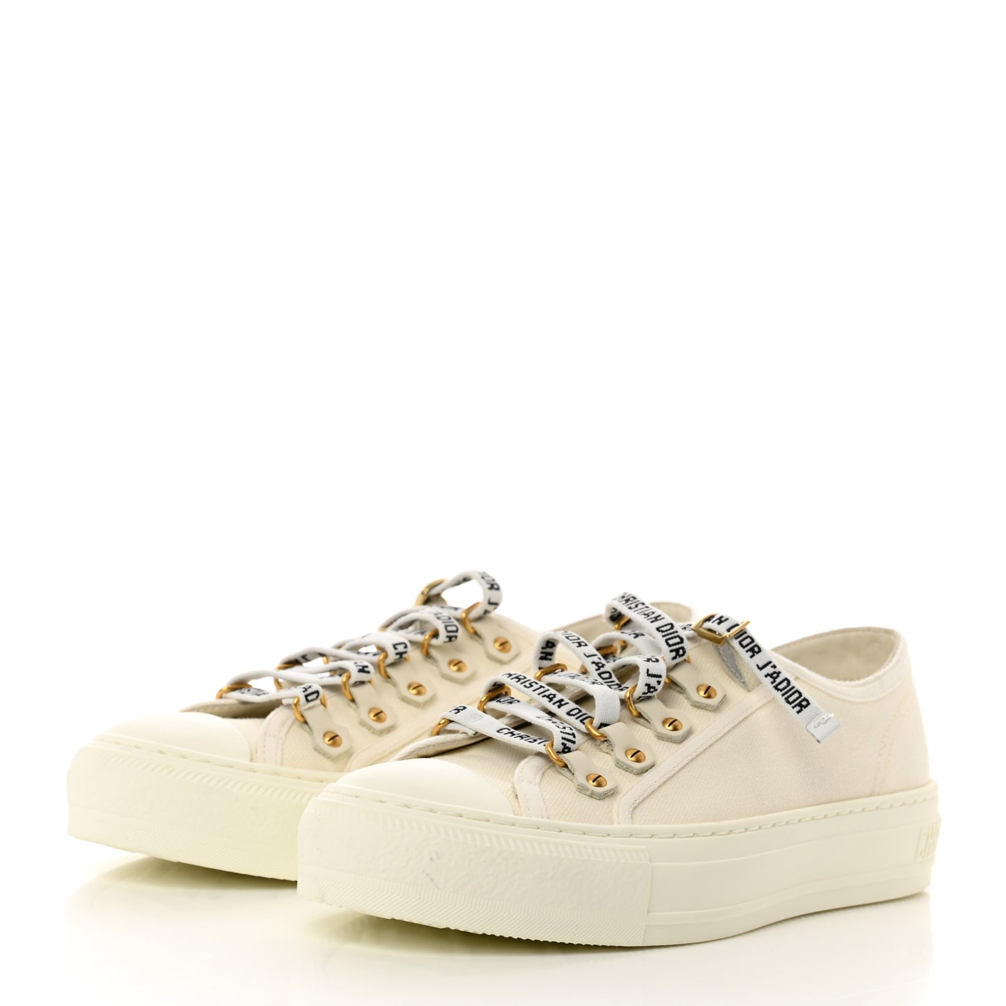 Canvas Dot Walk'N'Dior Low Top Sneakers 36 Milk