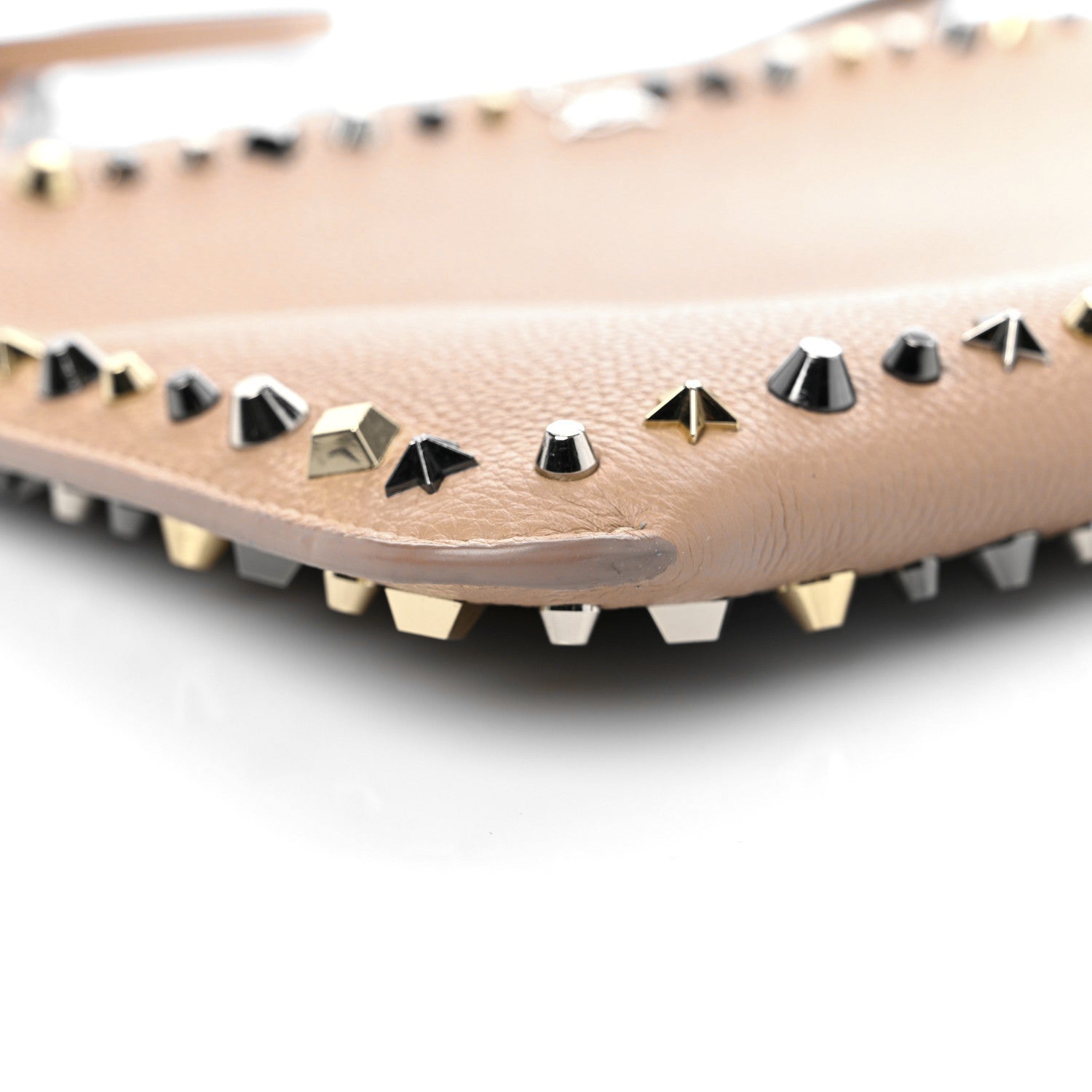 Christian Louboutin Calfskin Empire Trashmix Spike Loubiclutch Clutch Beige 6 of 9