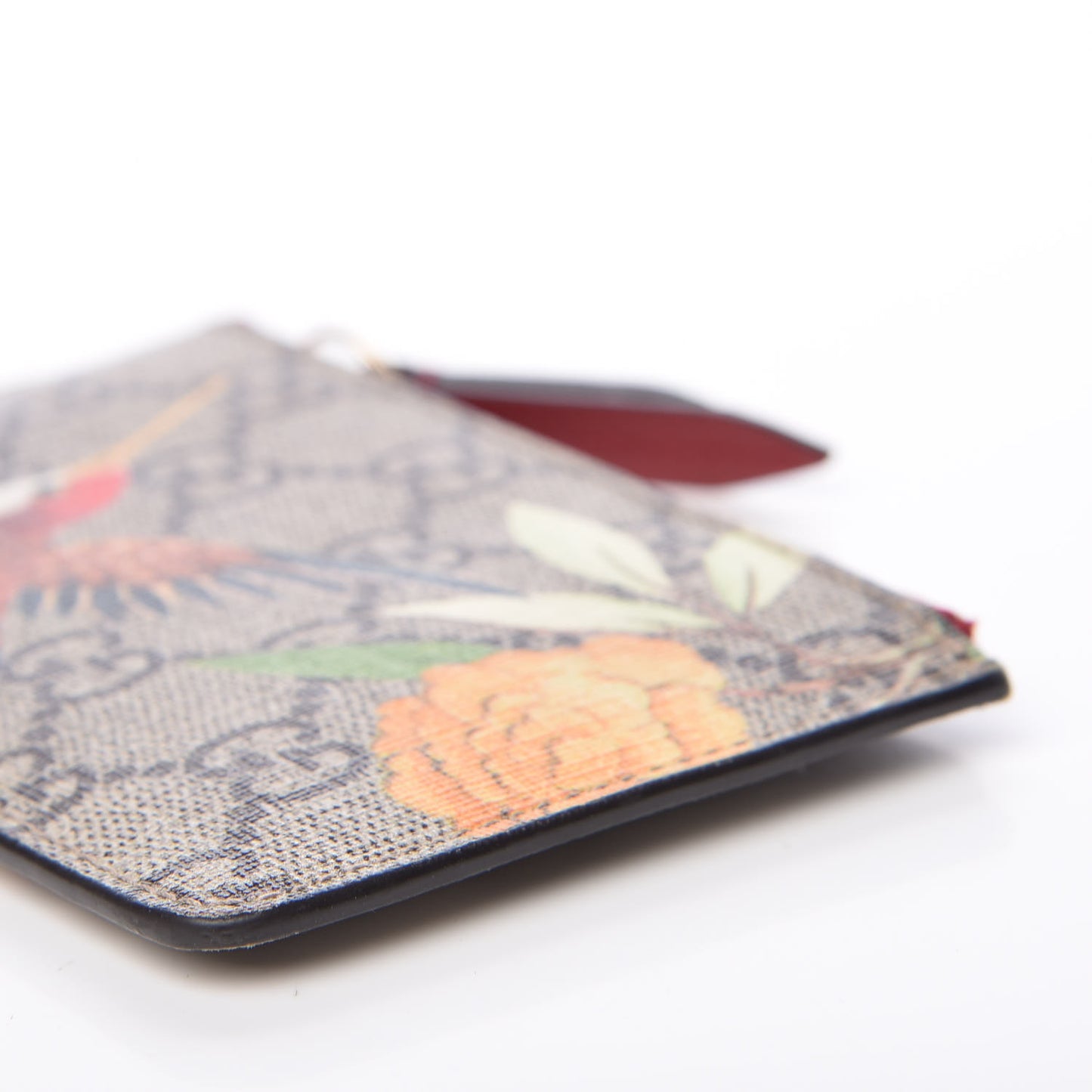 GG Supreme Monogram Tian Key Case Beige Multicolor Red