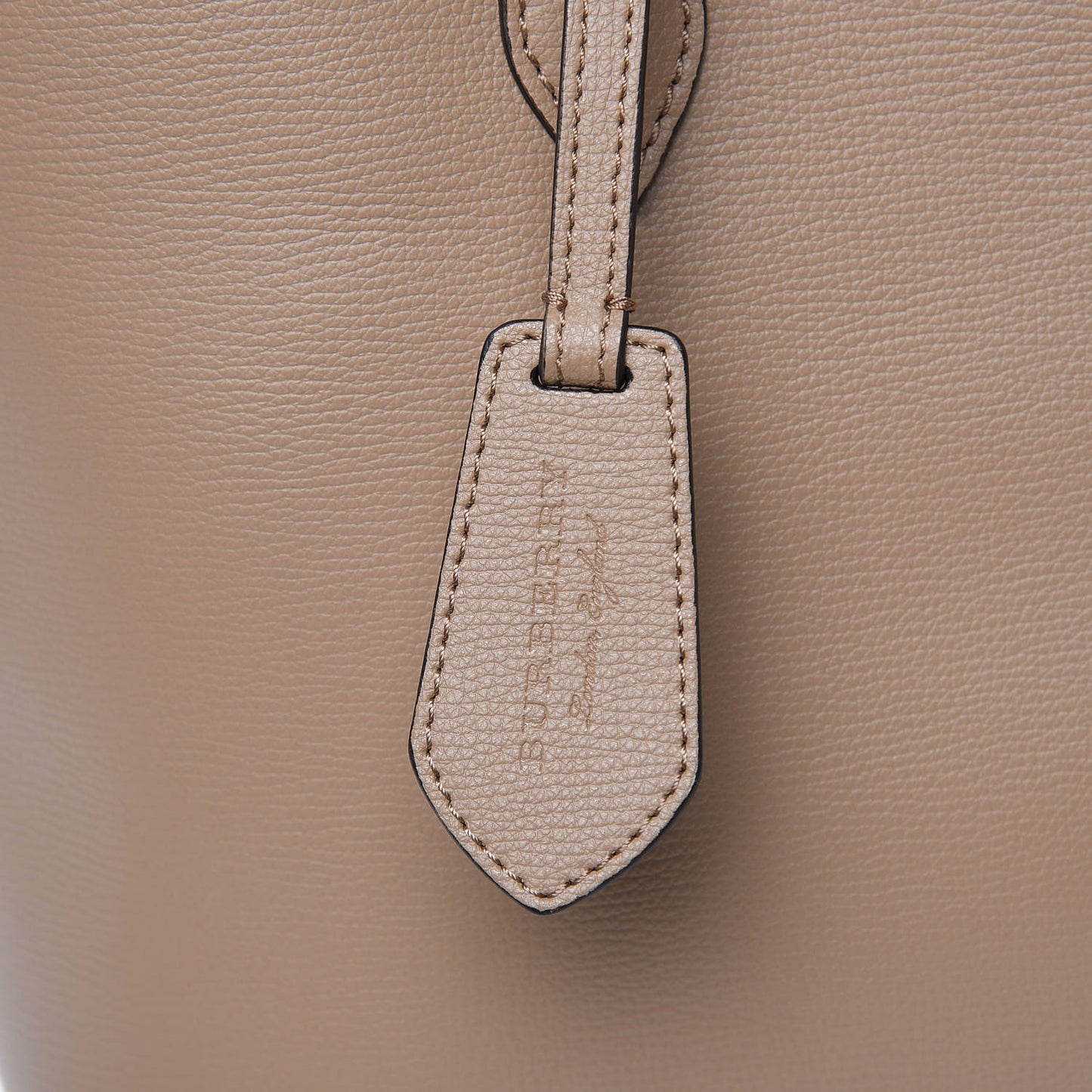 Grainy Calfskin Haymarket Check Medium Reversible Tote Camel