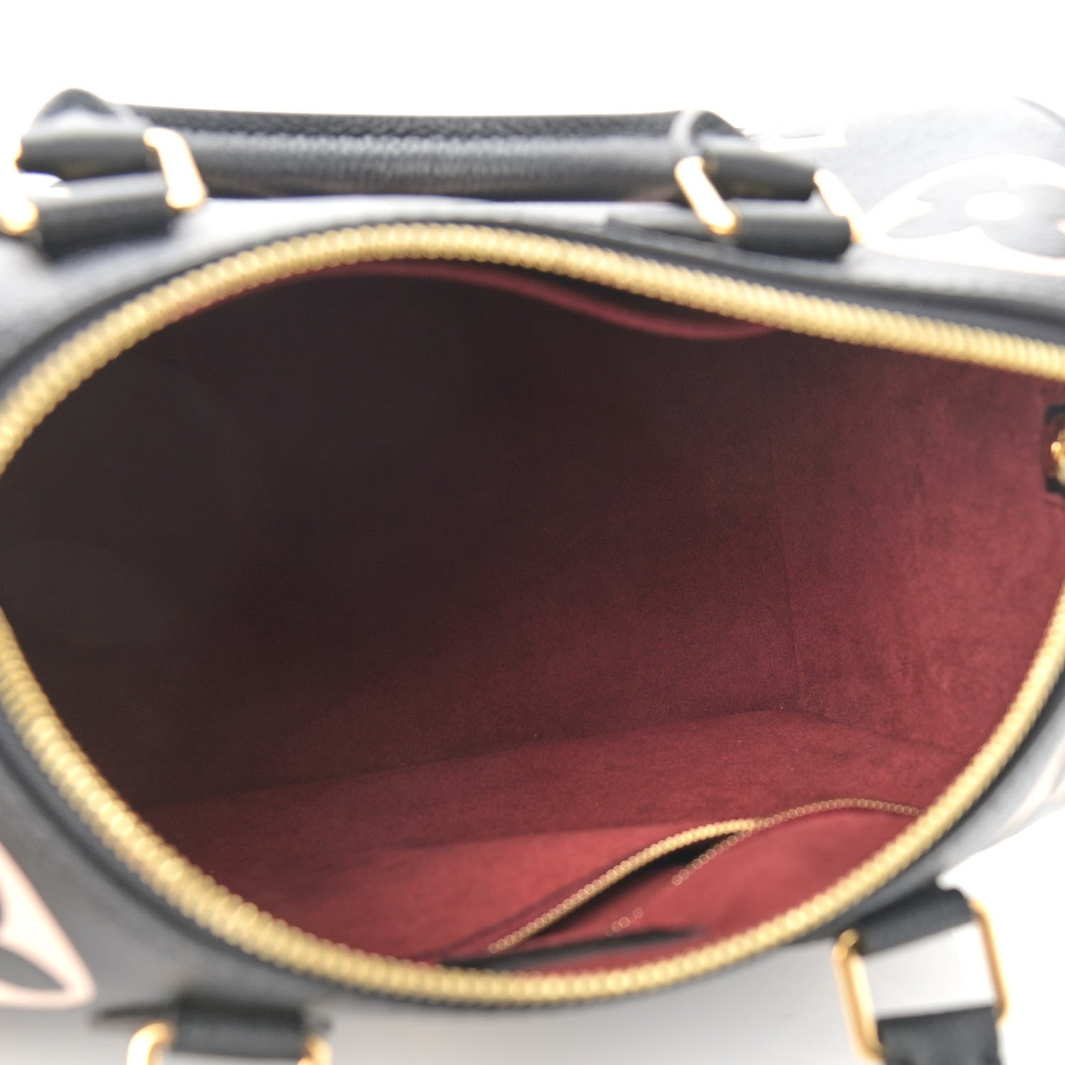 Louis Vuitton Empreinte Monogram Giant Speedy Bandouliere 25 Black Beige 5 of 9