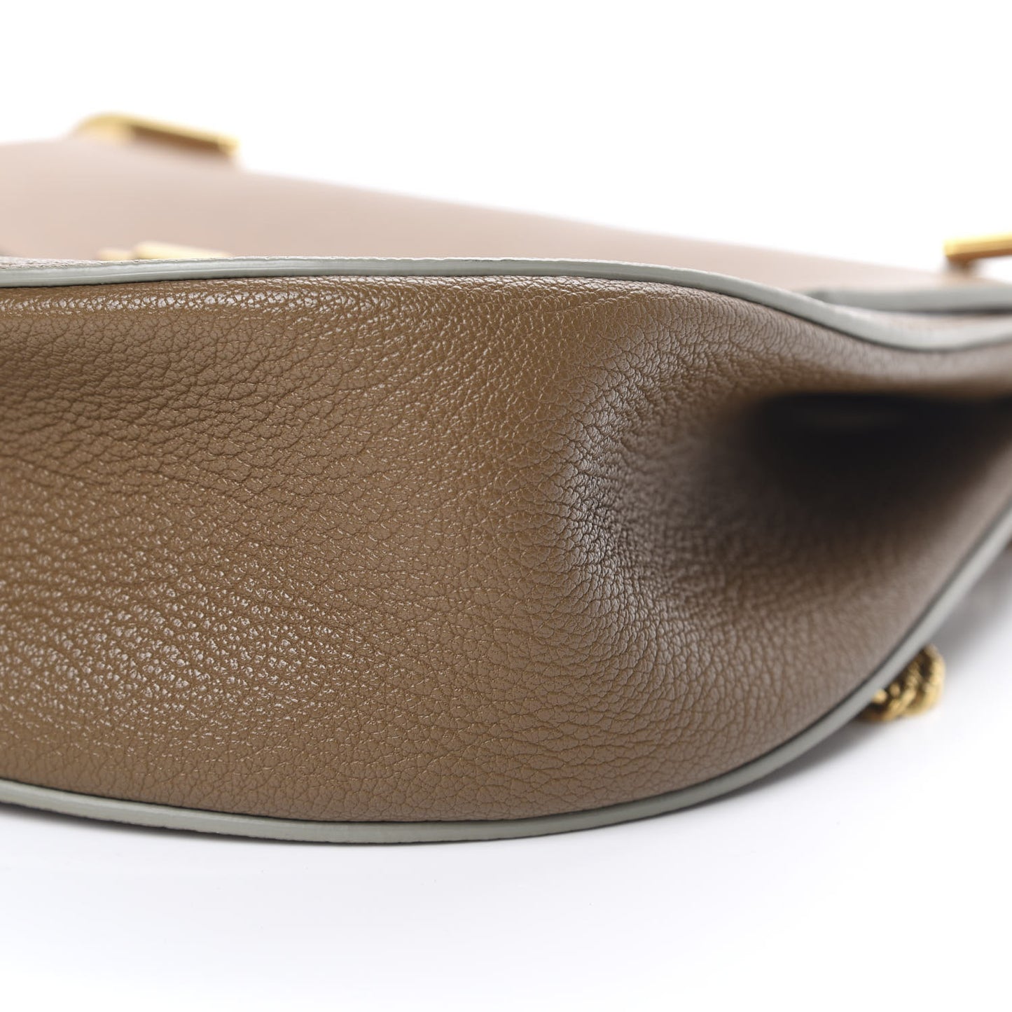 Grained Lambskin Drew Shoulder Bag Woody Khaki