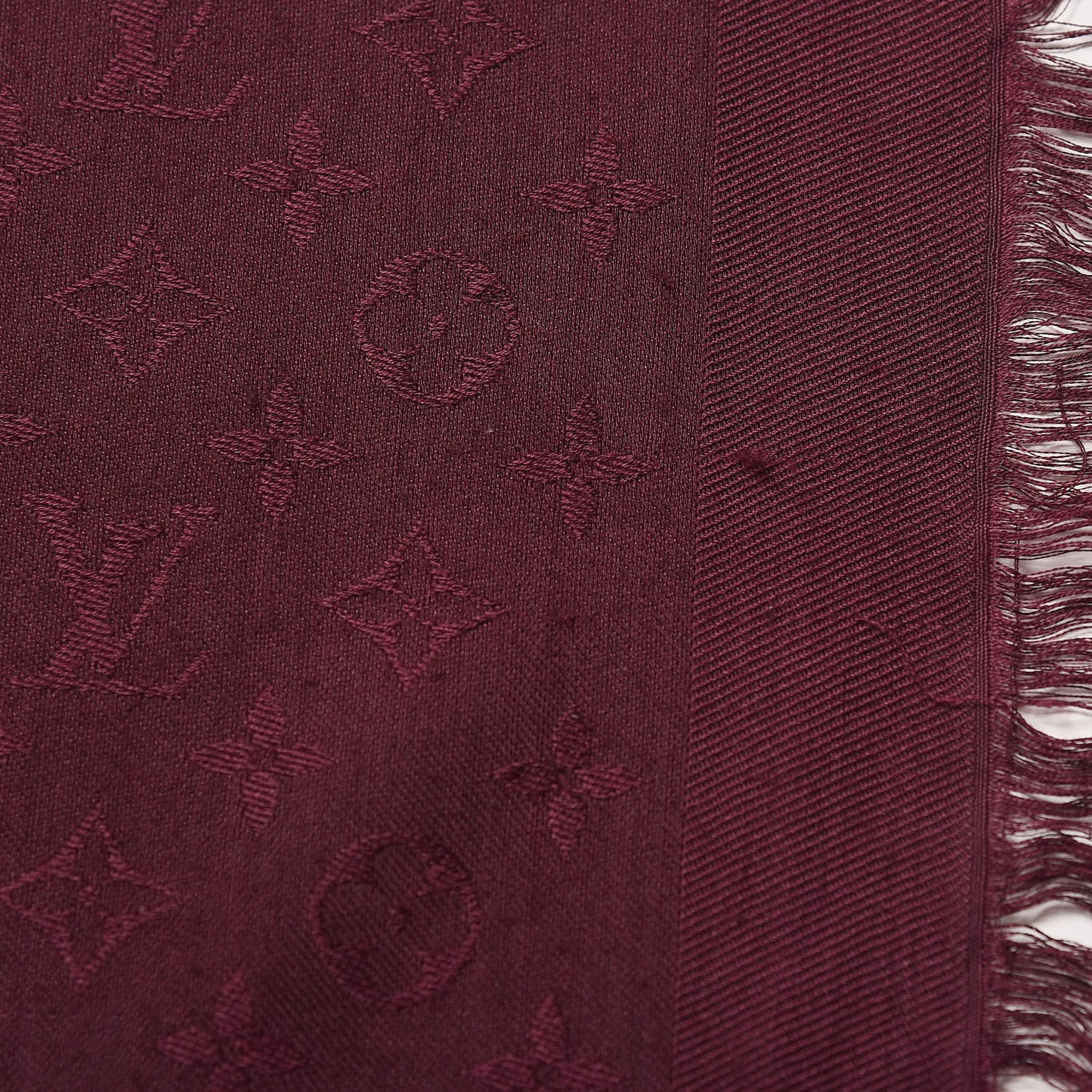 Wool Silk Monogram Shawl Amarante