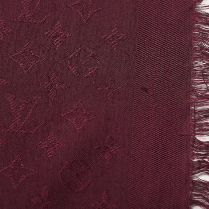 Louis Vuitton Wool Silk Monogram Shawl Amarante 5 of 7