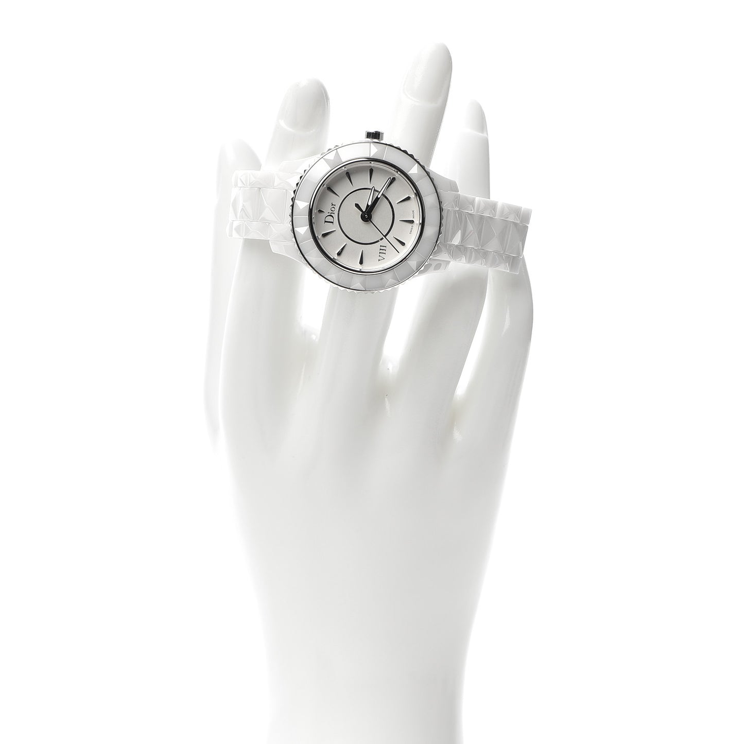 Stainless Steel Ceramic 33mm Dior VIII Quartz Watch White