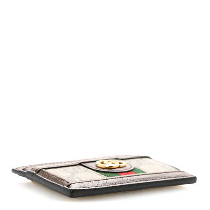 Gucci GG Supreme Monogram Textured Dollar Calfskin Ophidia Card Holder Beige Ebony New Acero 4 of 11