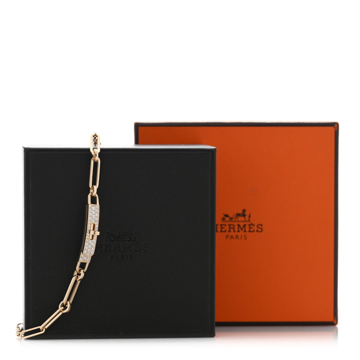 18K Rose Gold Diamond Pave Kelly Chaine Choker Necklace