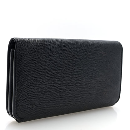 Balenciaga Grained Calfskin Logo Cash Thin Money Wallet Black White 3 of 6