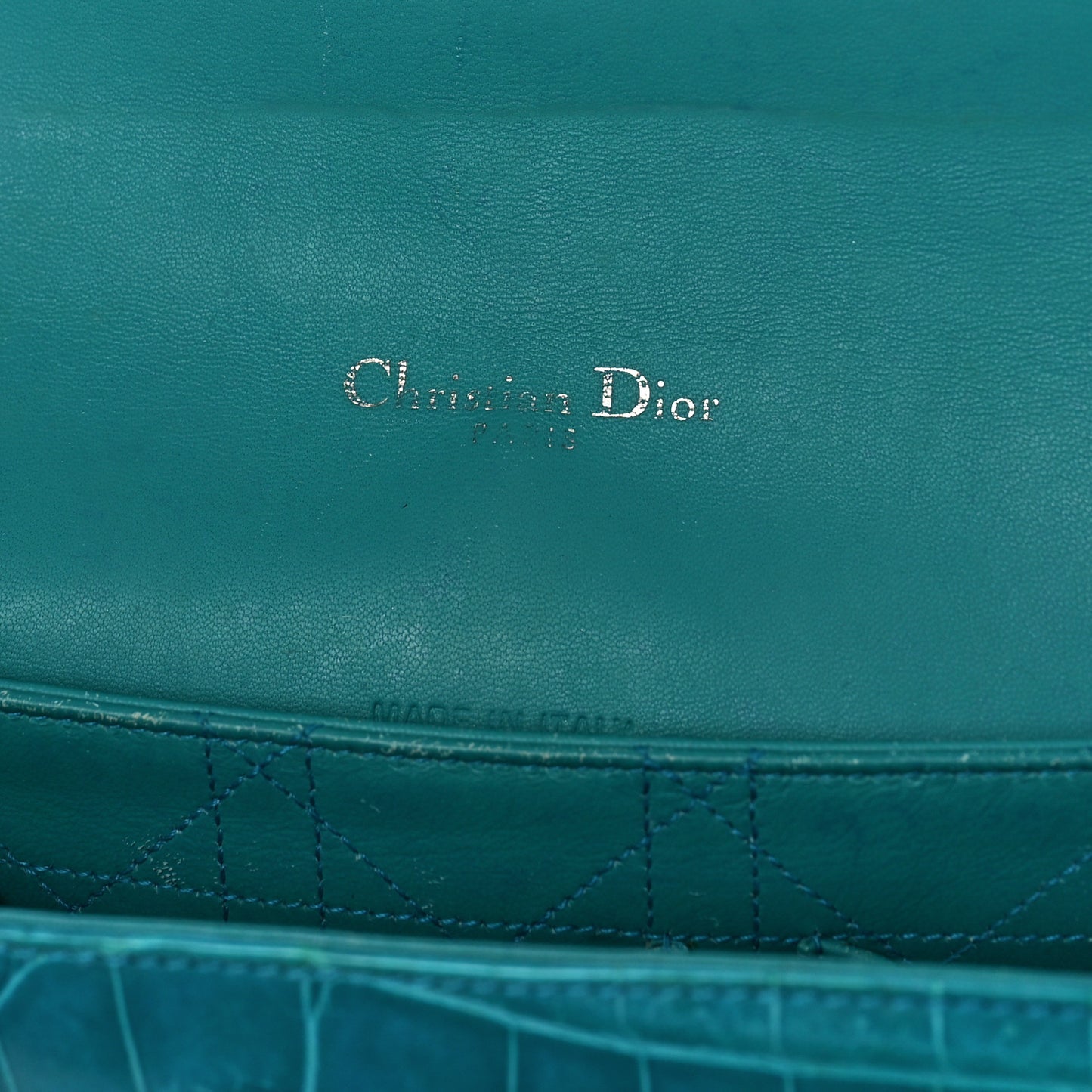 Crocodile Medium Miss Dior Flap Blue