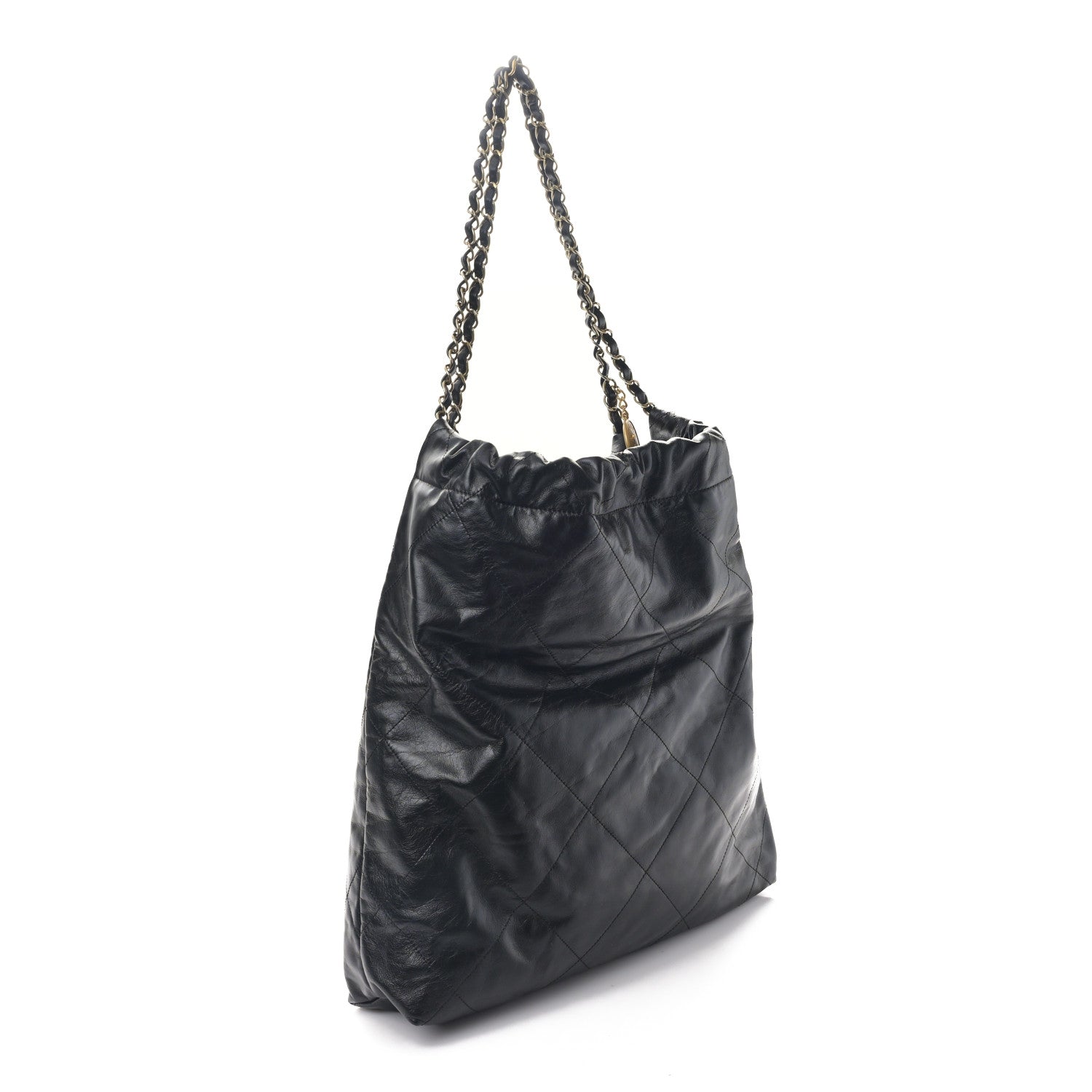 Chanel Shiny Calfskin Quilted Large Chanel 22 Black 4 of 10