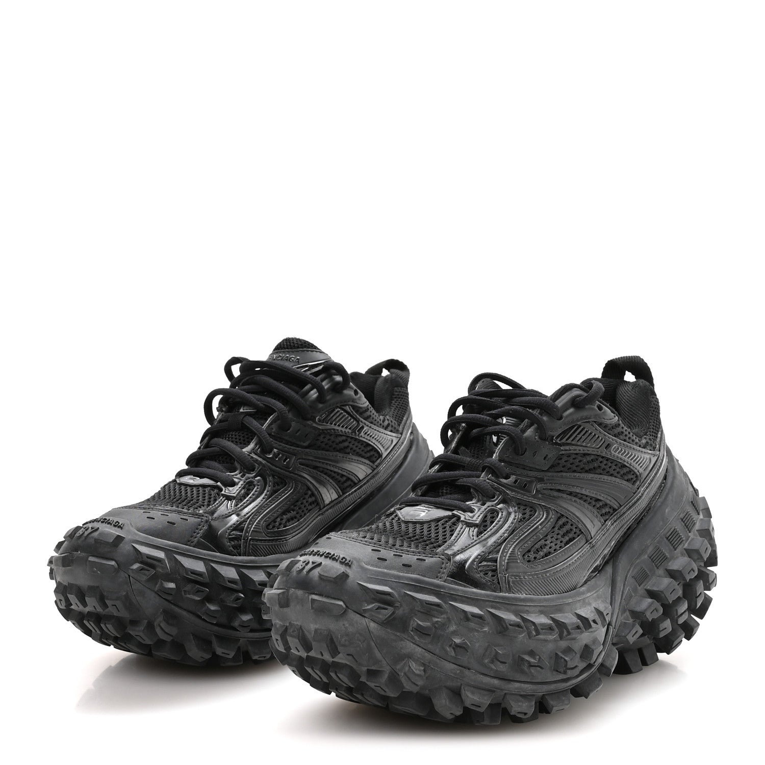 Balenciaga Mesh Nylon Mens Monocolor Bouncer Sneakers 37 Black 4 of 8