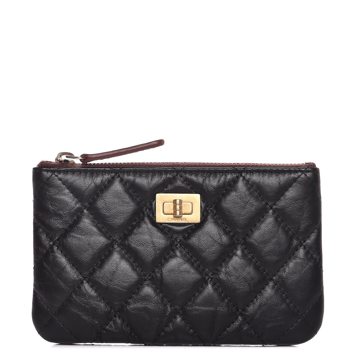 Chanel Aged Calfskin Quilted Small Reissue Cosmetic Case Black 1 of 7