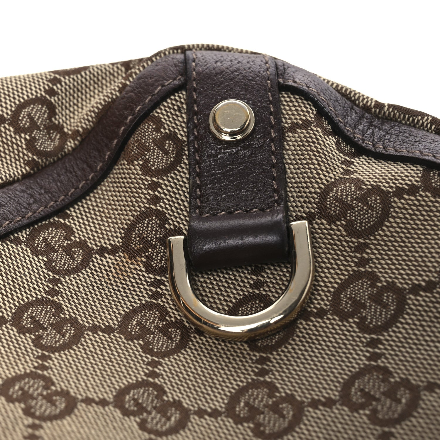 Gucci Monogram Small Gold D Ring Tote Brown 14 of 15