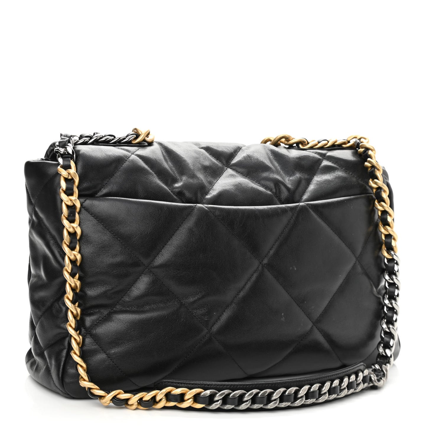 Lambskin Quilted Maxi Chanel 19 Flap Black