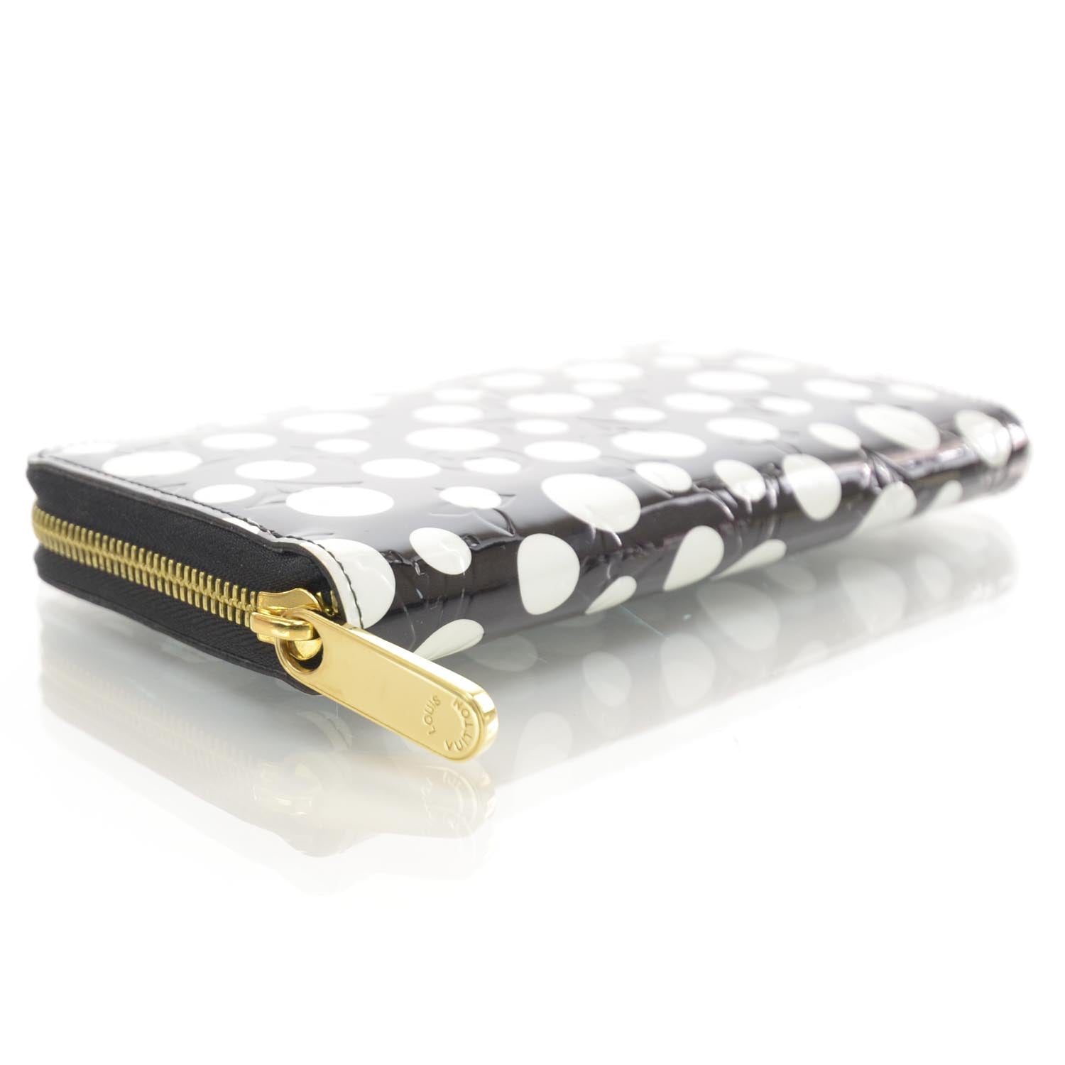 Louis Vuitton Vernis Kusama Infinity Dots Zippy Wallet Black 4 of 7