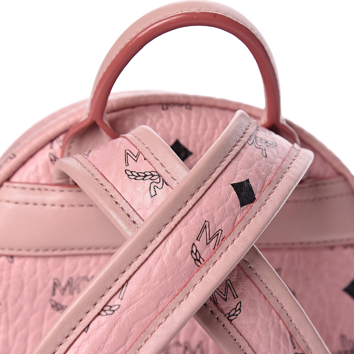 MCM Visetos Side Stud Mini Stark Backpack Pink 9 of 12