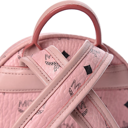 MCM Visetos Side Stud Mini Stark Backpack Pink 9 of 12