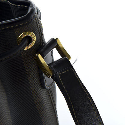 Fendi Calfskin Coated Canvas Pequin Bucket Bag Tobacco 7 of 11