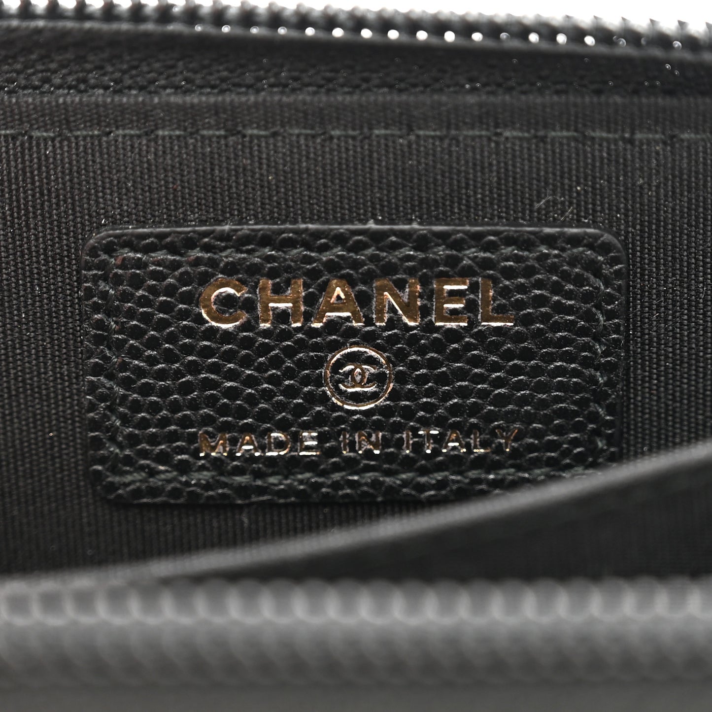 Caviar Quilted Boy Zip Around Coin Purse Wallet Black