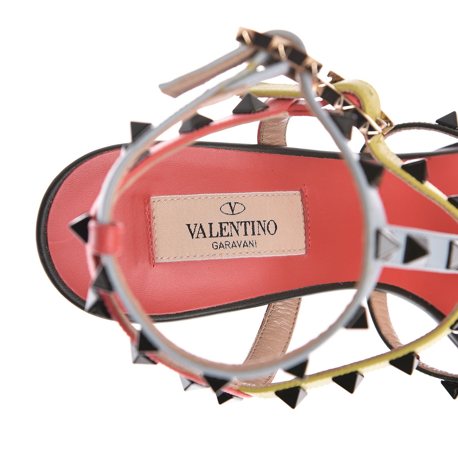 Valentino Garavani Calfskin Rockstud 90mm City Sandals 39 Coral Sky Army 7 of 15