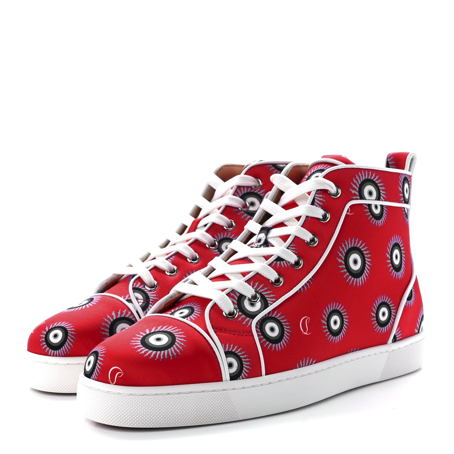 Christian Louboutin Crepe Satin Nappa Mens Loubi Eye Louis Orlato Flat Sneakers 42 Multicolor 3 of 9