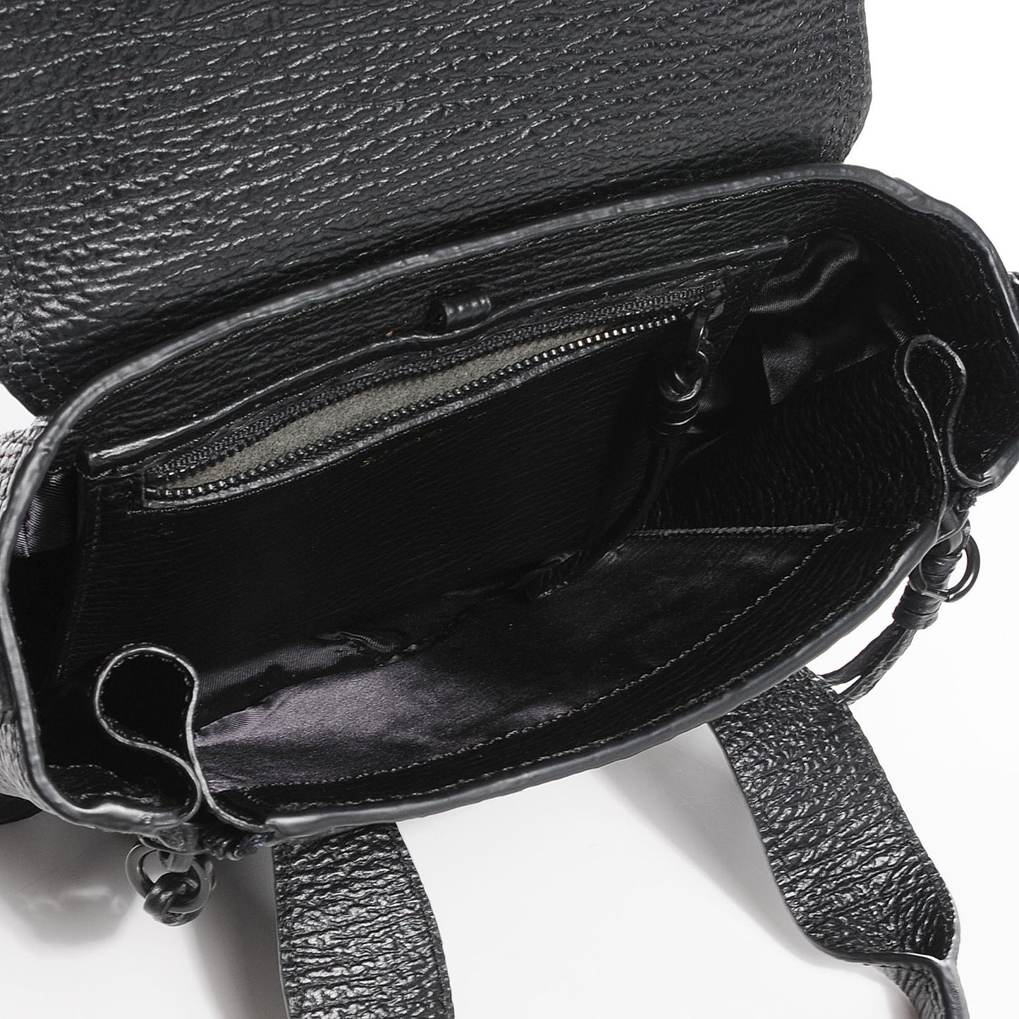 3.1 Textured Calfskin Mini Pashli Satchel Black