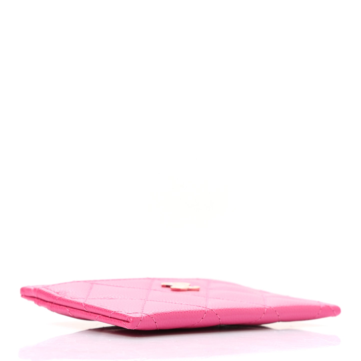 Caviar Quilted Card Holder Dark Pink
