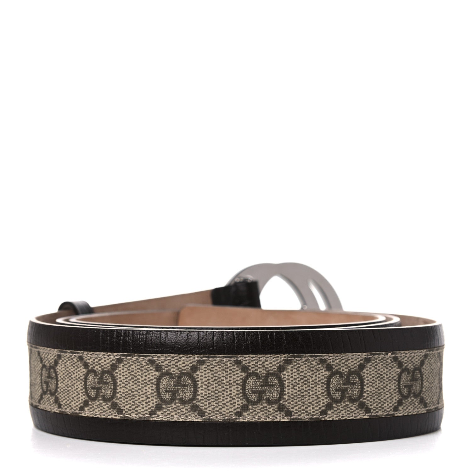 Gucci GG Supreme Monogram Niagara Lux Calfskin Interlocking G 40mm Belt 125 50 Beige Ebony Cocoa 2 of 6