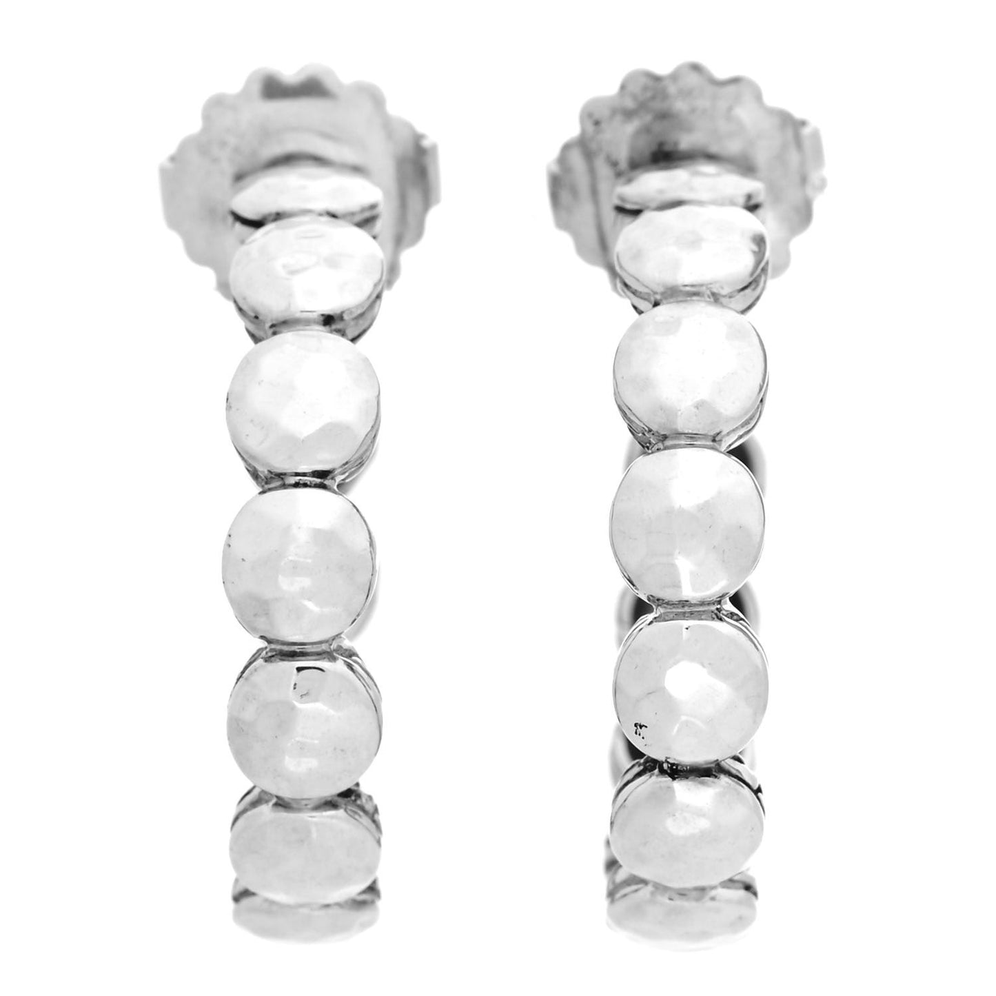 Sterling Silver Hammered Dot Hoop Earrings