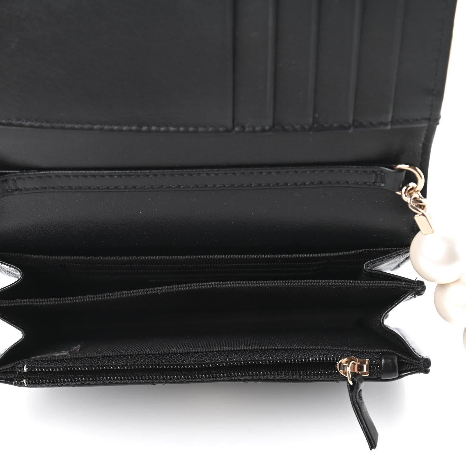 Chanel Calfskin Quilted Mini Maxi Pearls Wallet On Chain WOC Black 5 of 11