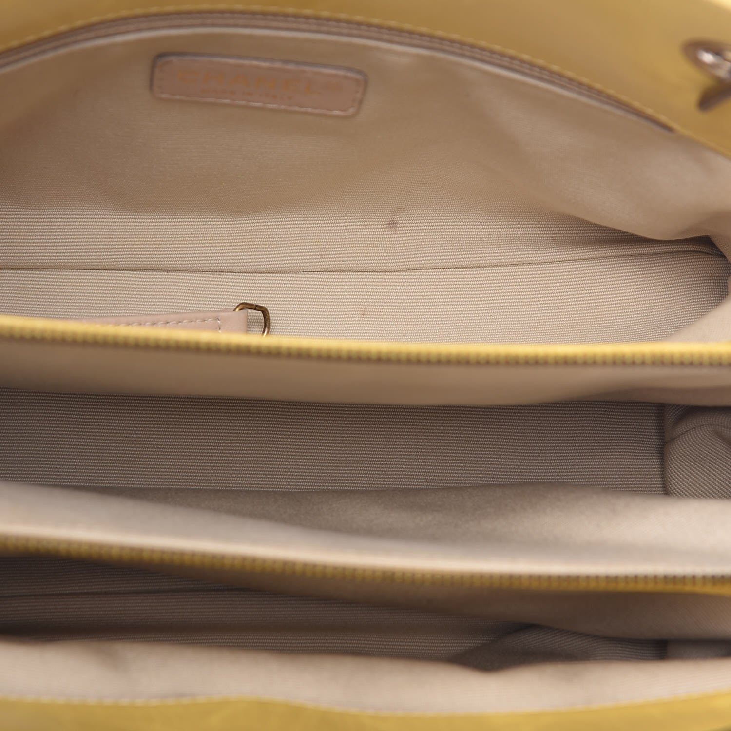 Chanel Glazed Calfskin Quilted Mademoiselle Bowling Tote Yellow 8 of 22