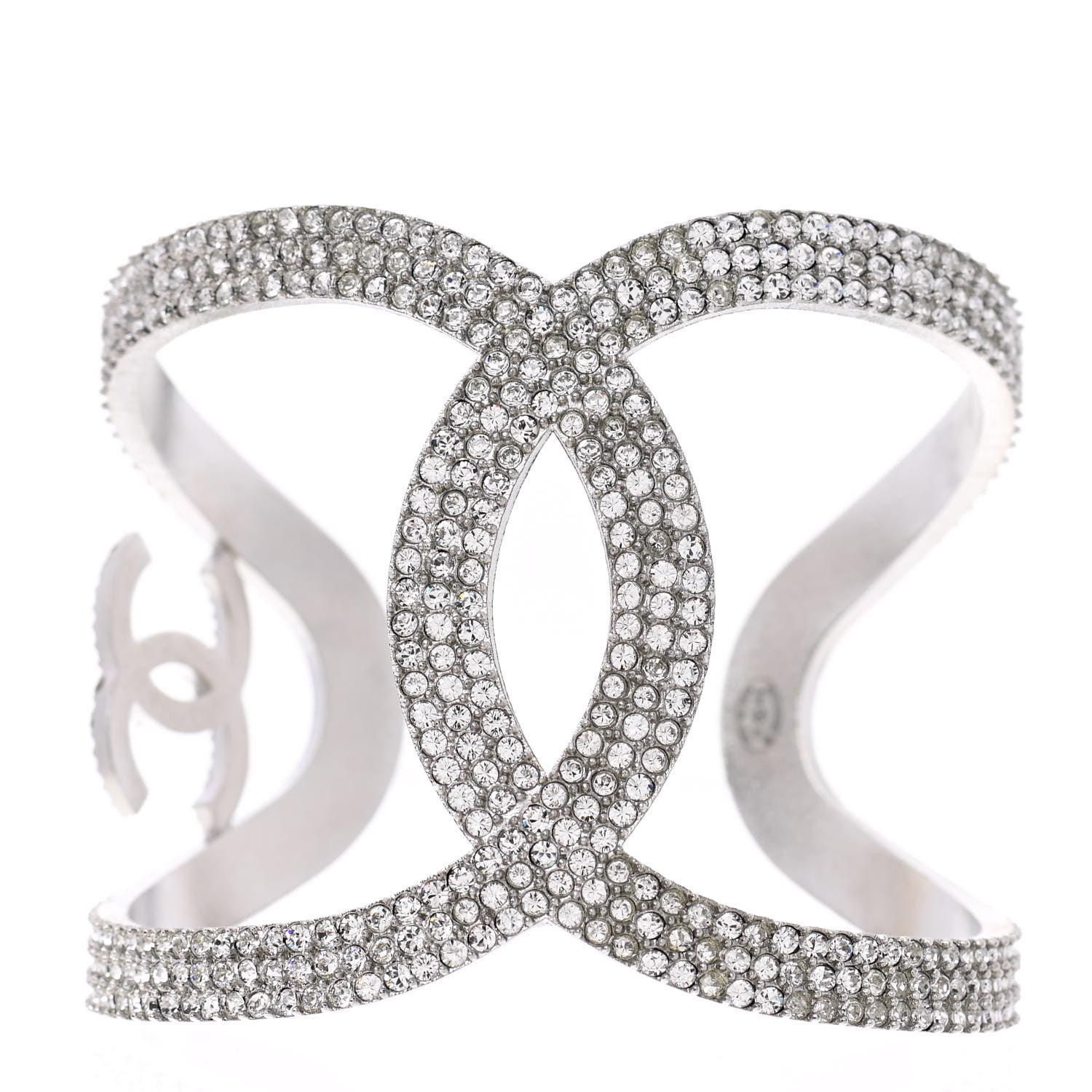 Chanel Crystal CC Cuff Silver 1 of 5