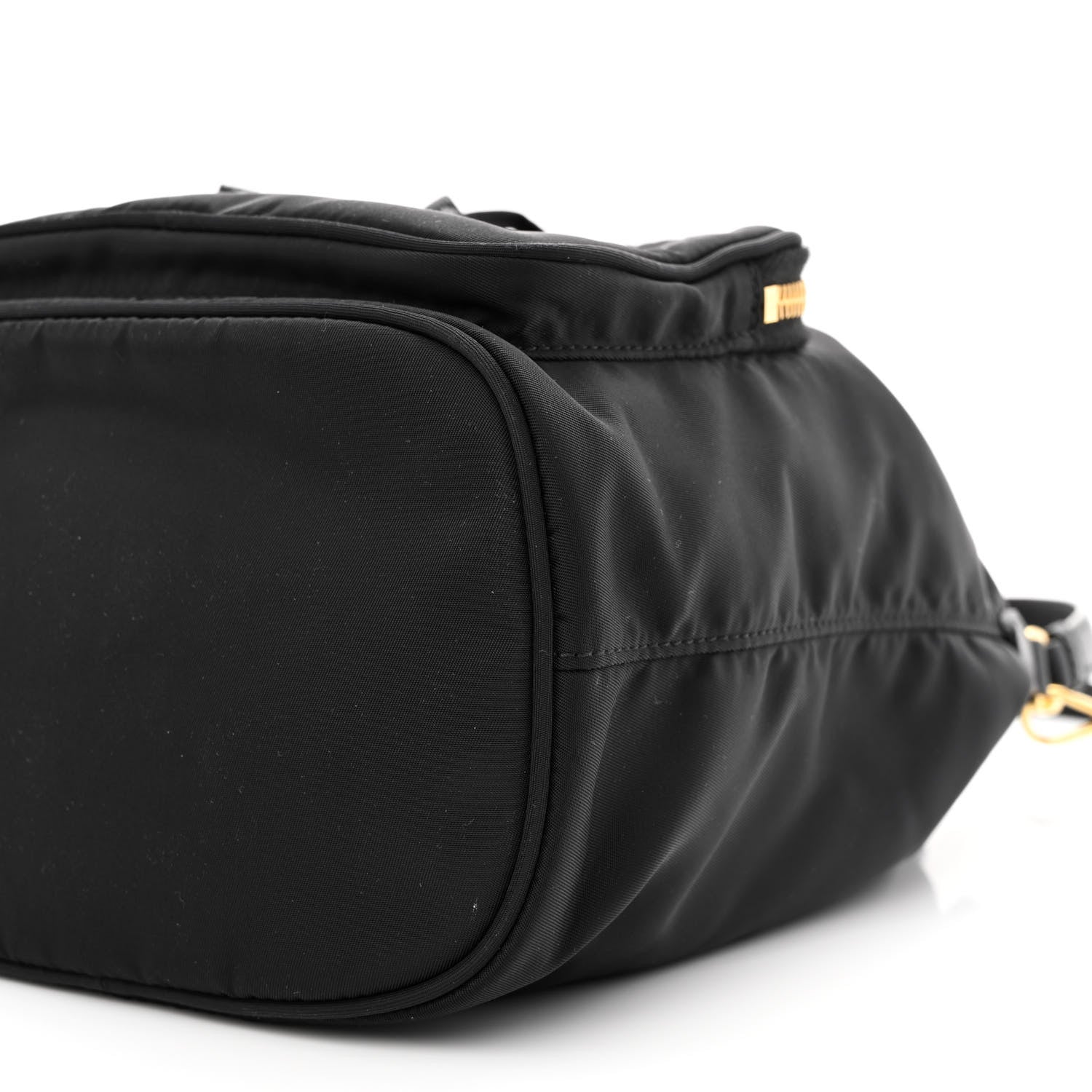Prada Saffiano Tessuto Nylon Mini Bucket Crossbody Bag Black 12 of 12
