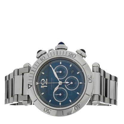 Cartier Stainless Steel 41mm Pasha C Chronograph Automatic Watch Blue 2 of 5
