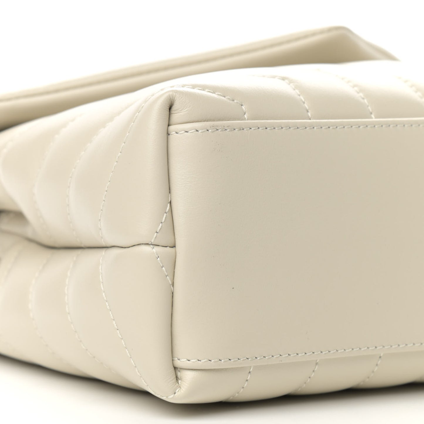 Calfskin Y Quilted Monogram Small Loulou Chain Satchel Ivory
