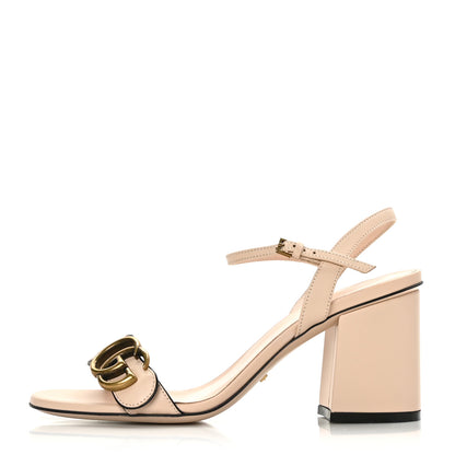 Gucci Lifford Calfskin GG Marmont Ankle Wrap 75mm Sandals 36.5 Skin Rose 1 of 7