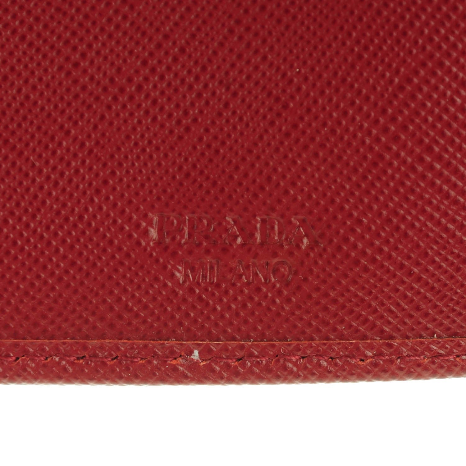 Prada Saffiano Bi-Fold Wallet Red 6 of 7