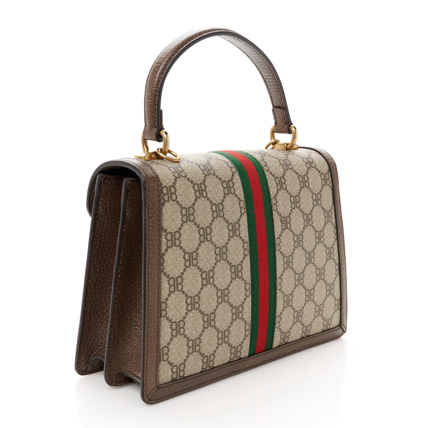 Gucci X BALENCIAGA BB Supreme Monogram Web Small Top Handle Bag Beige New Acero 3 of 11