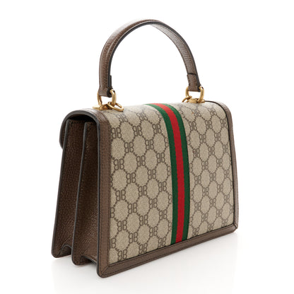 Gucci X BALENCIAGA BB Supreme Monogram Web Small Top Handle Bag Beige New Acero 3 of 11
