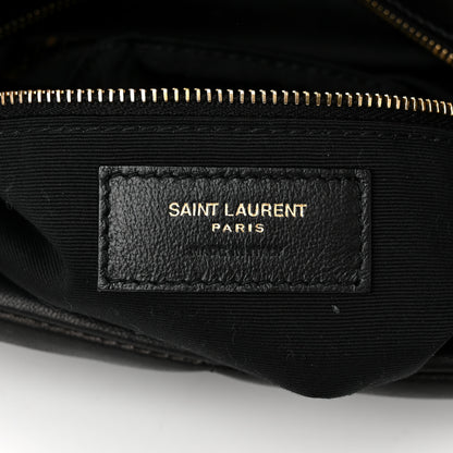 Saint Laurent Lambskin Quilted Medium Loulou Puffer Monogram Chain Satchel Black 6 of 12