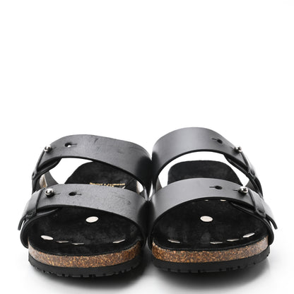Saint Laurent Calfskin Jimmy Cross Slides 41 Black 2 of 9